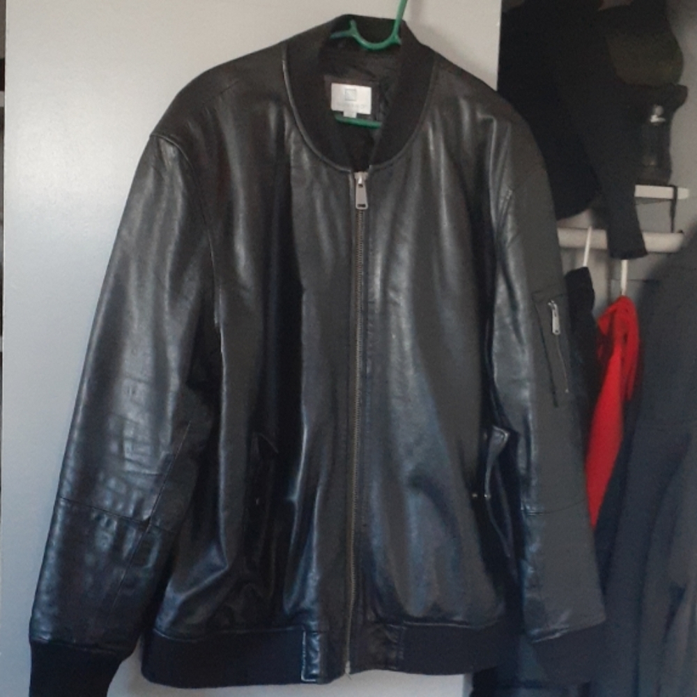 Nuvano leather flight jacket